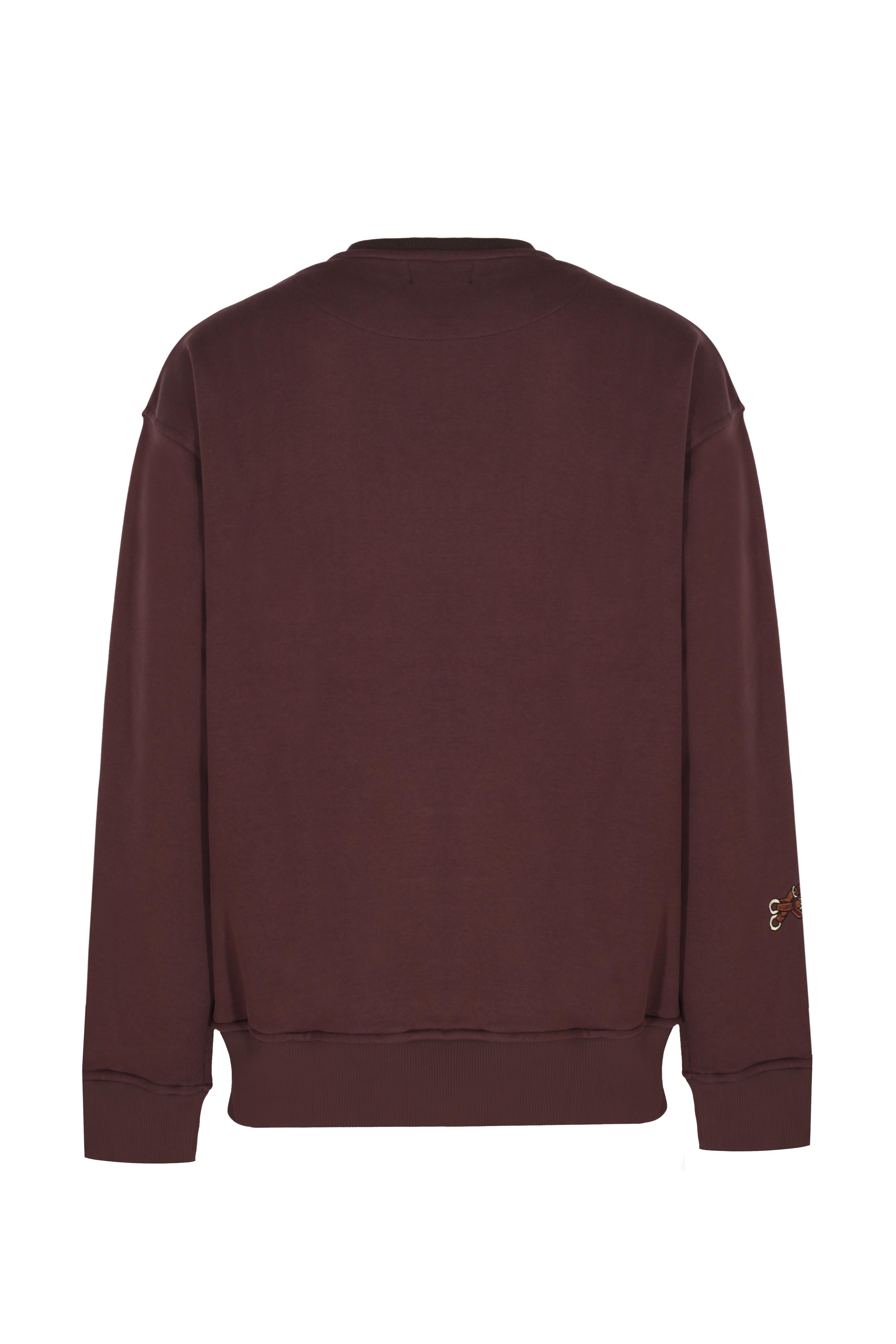 Equestrian Sweatshirt Nakışlı Kahverengi