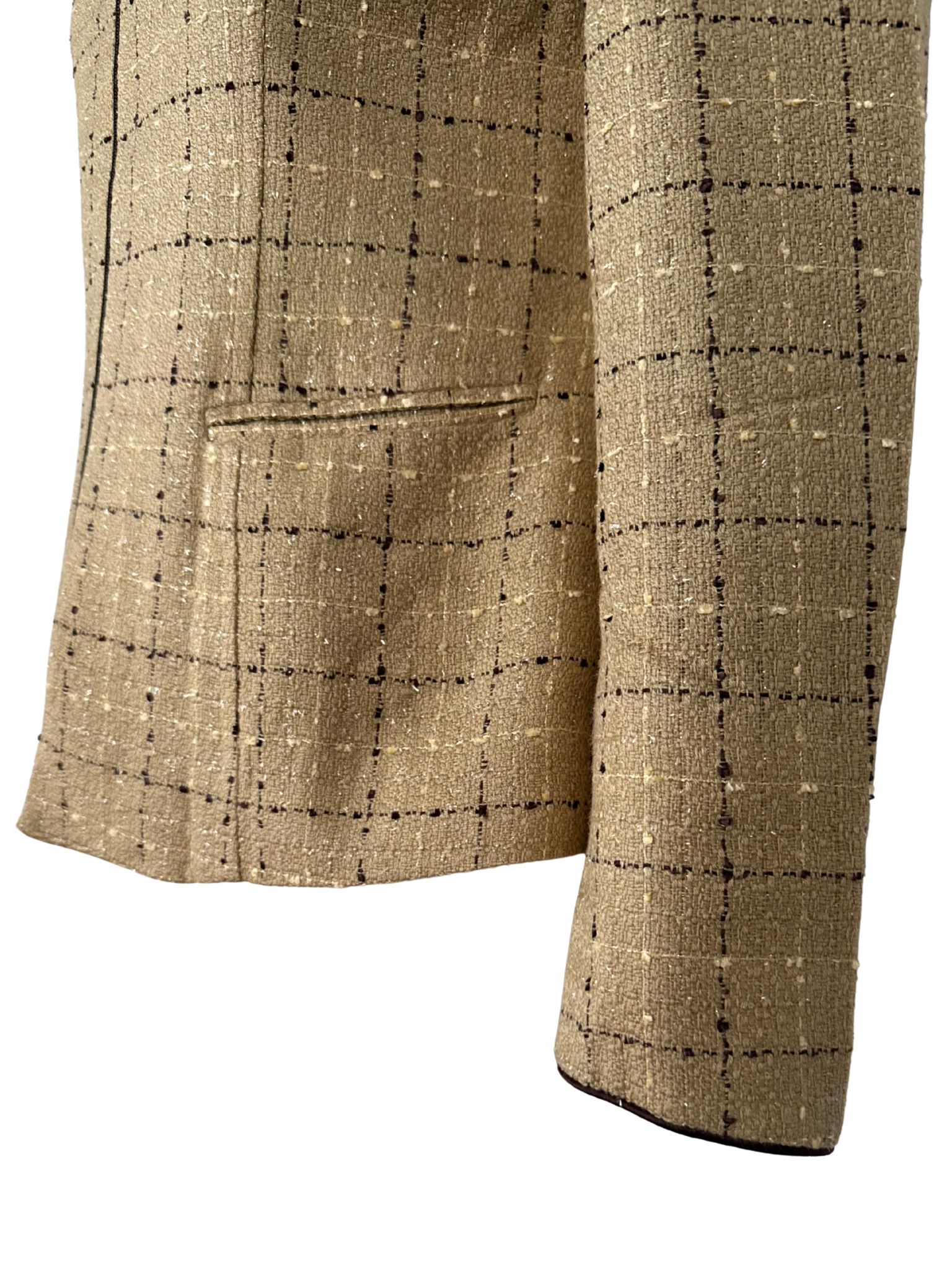KAHVERENGİ-BEJ EKOSE BLAZER CEKET