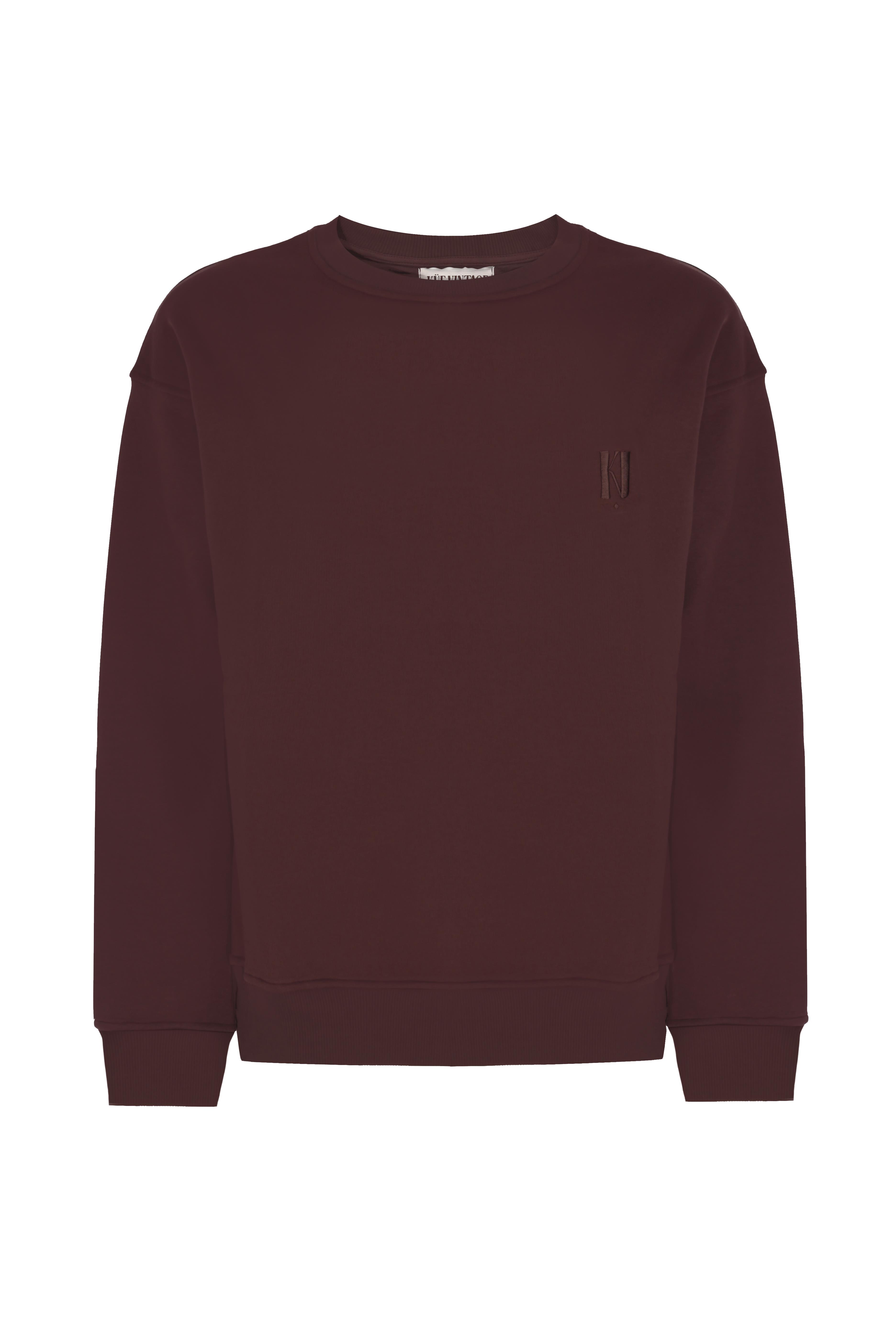 Monokrom Logo Nakışlı Sweatshirt Kahverengi