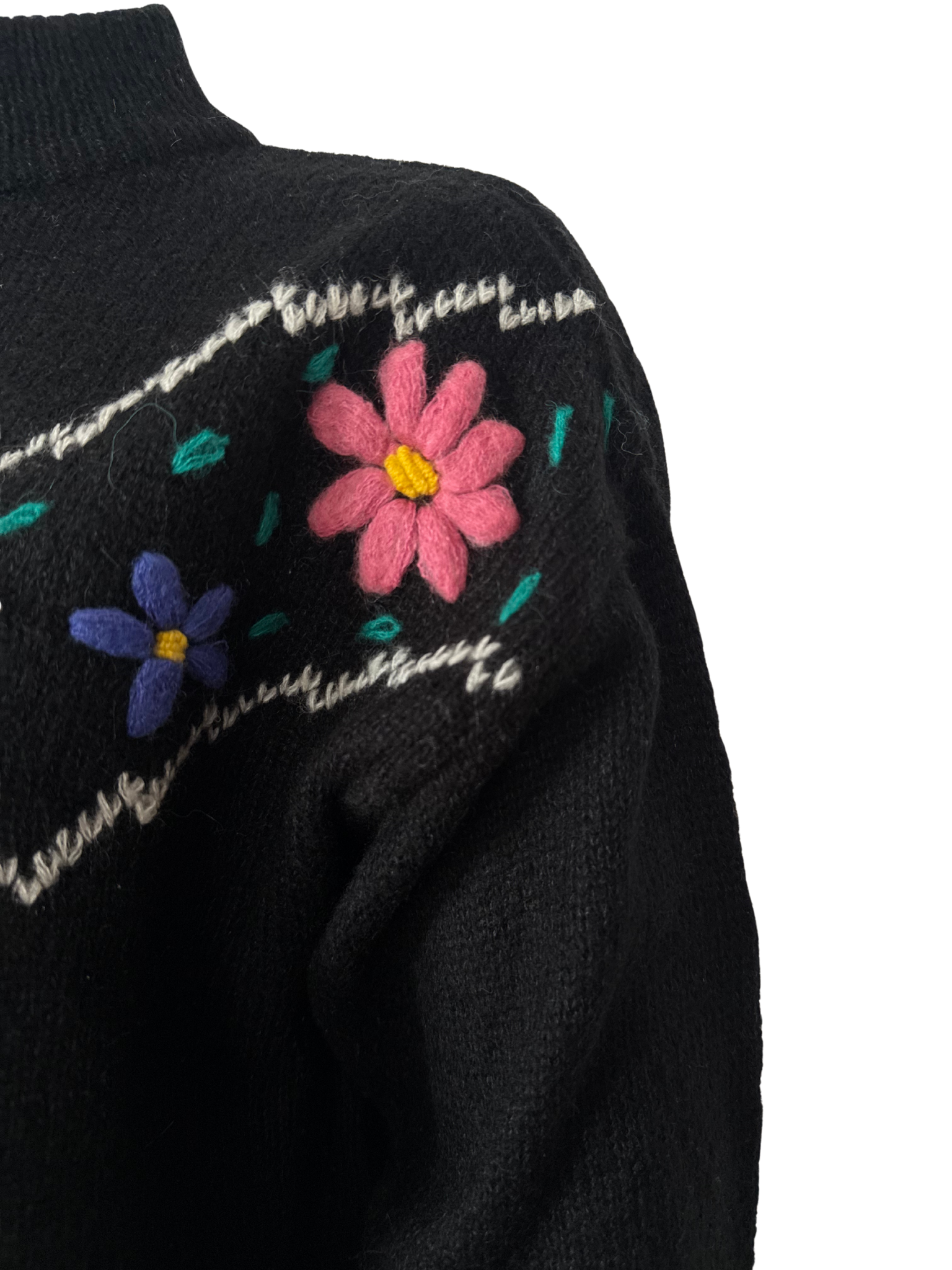 %100 YÜN HANDMADE SİYAH KAZAK