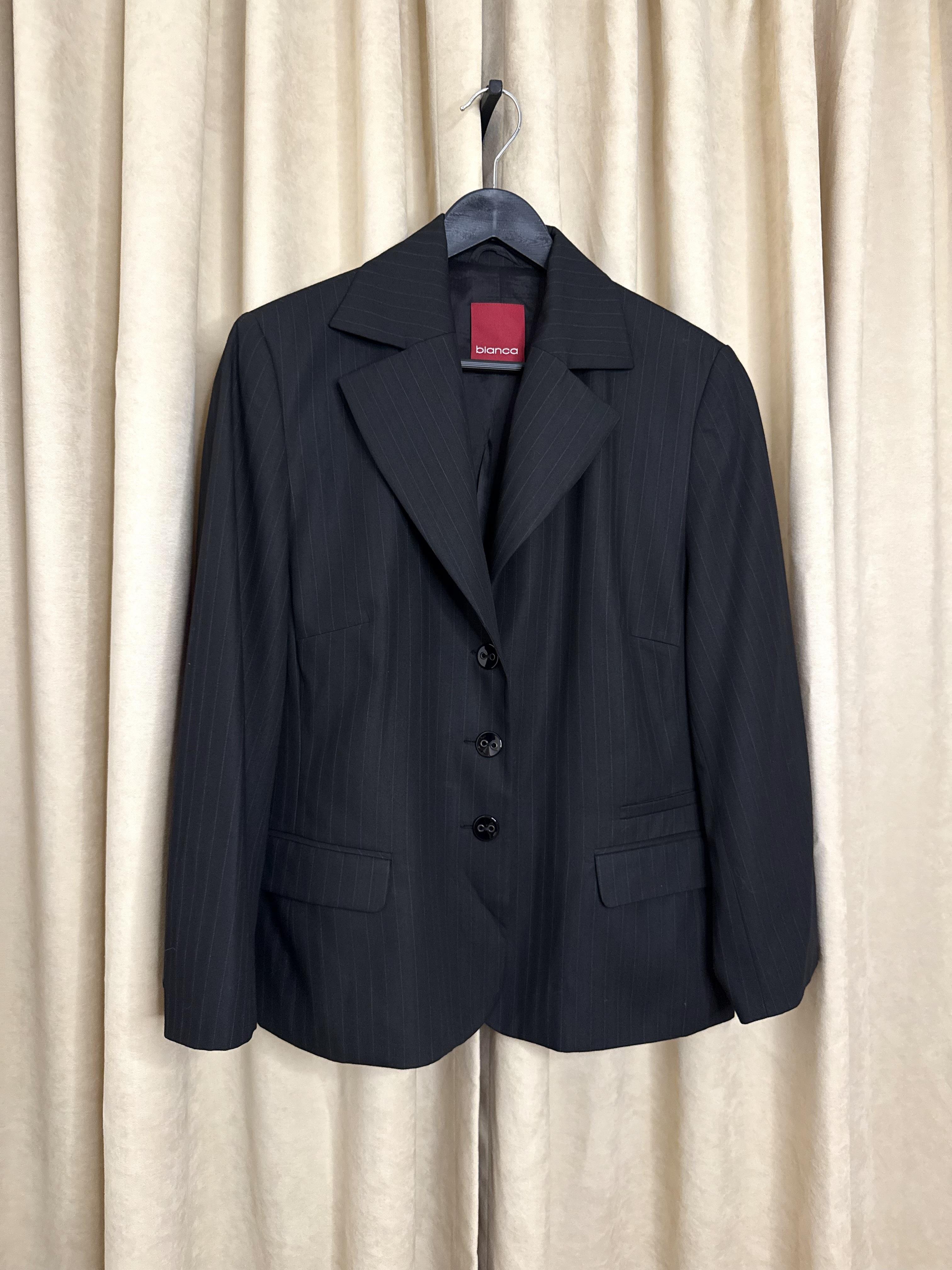SİYAH İNCE ÇİZGİLİ BLAZER CEKET