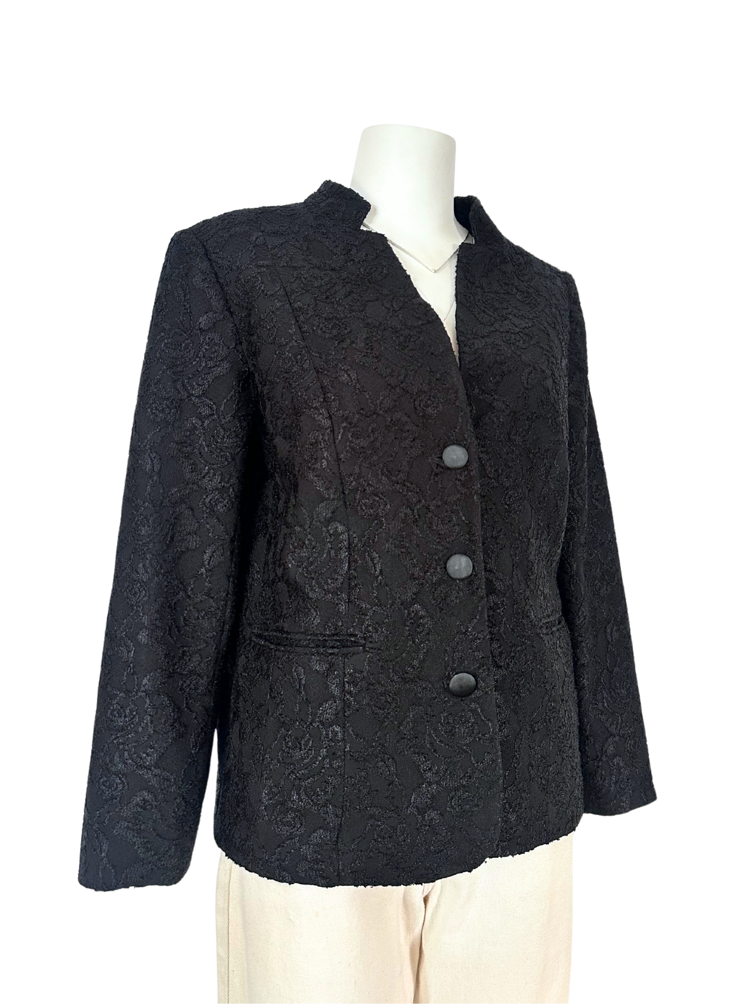 SİYAH JAKARLI BLAZER CEKET