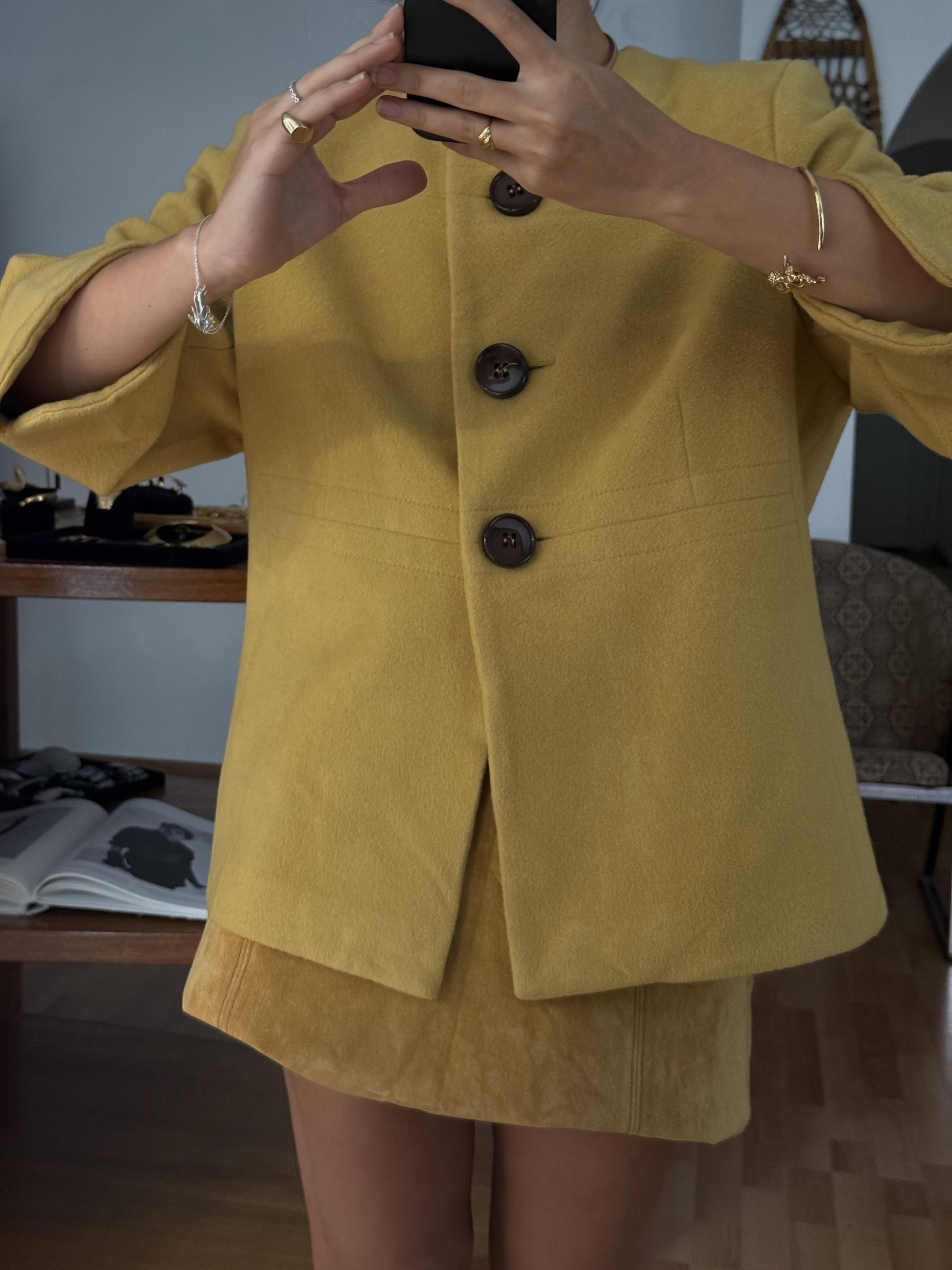 YÜN-KAŞMİR HARDAL SARI CEKET