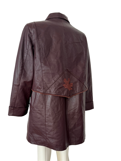 %100 DERİ BORDO OVERSIZE CEKET