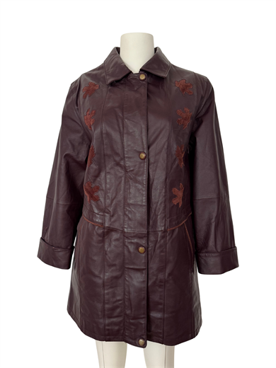 %100 DERİ BORDO OVERSIZE CEKET