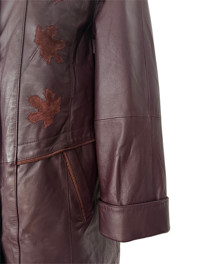 %100 DERİ BORDO OVERSIZE CEKET