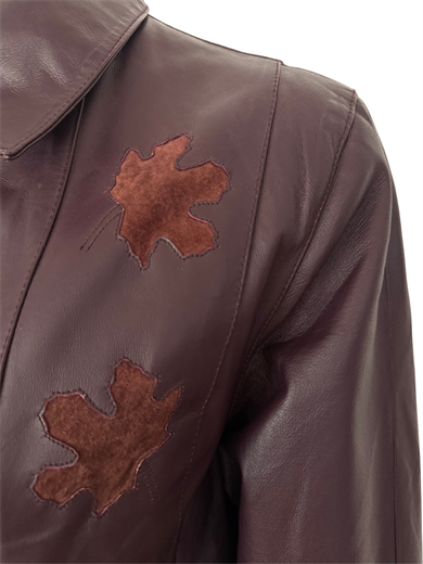 %100 DERİ BORDO OVERSIZE CEKET