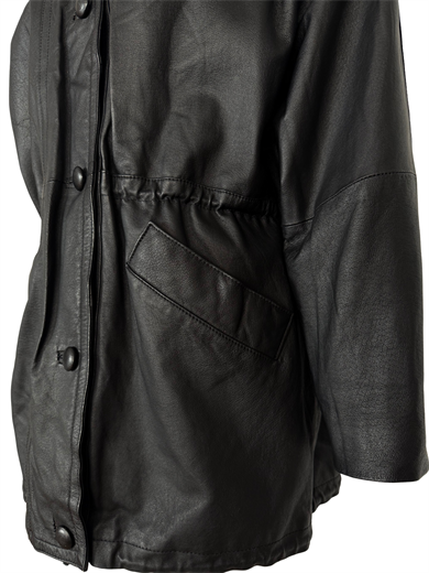 %100 DERİ SİYAH OVERSİZE CEKET