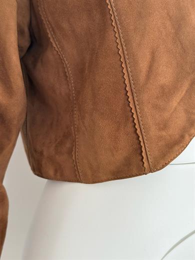 %100 DERİ TABA CROP CEKET