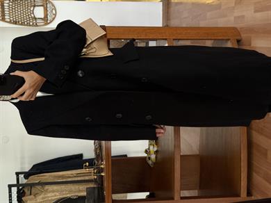 %100 YÜN SİYAH PALTO