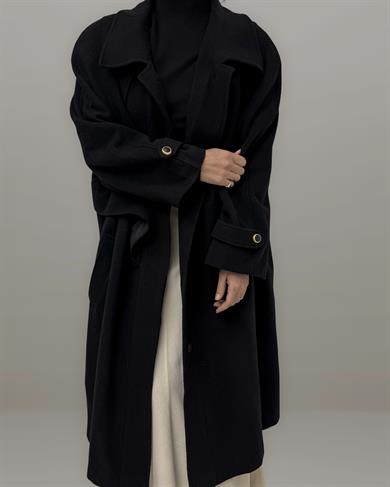 %100 YÜN ANTRASİT PALTO