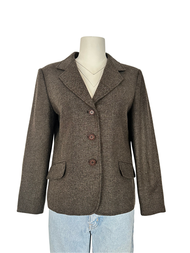 %100 YÜN TOPRAK TONLU BLAZER CEKET