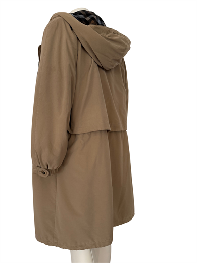 CAMEL KAPÜŞONLU MIDI BOY TRENÇKOT