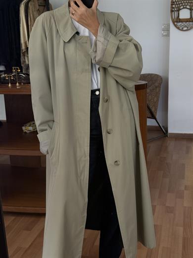 KUM BEJİ OVERSIZE TRENÇKOT