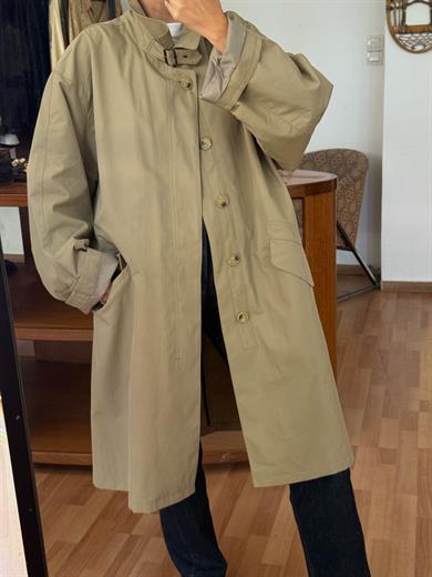 KUM BEJİ OVERSIZE TRENÇKOT