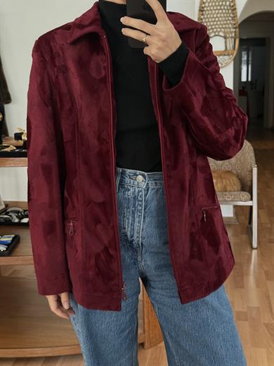 BORDO KADİFE CEKET
