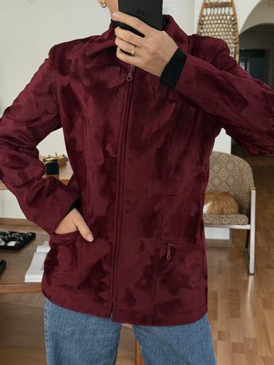 BORDO KADİFE CEKET