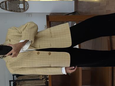 SOFT SARI KARELİ BLAZER CEKET