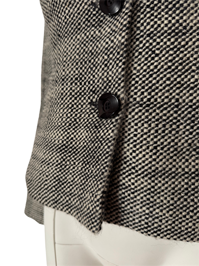 SİYAH-KREM TÜVİT BLAZER CEKET