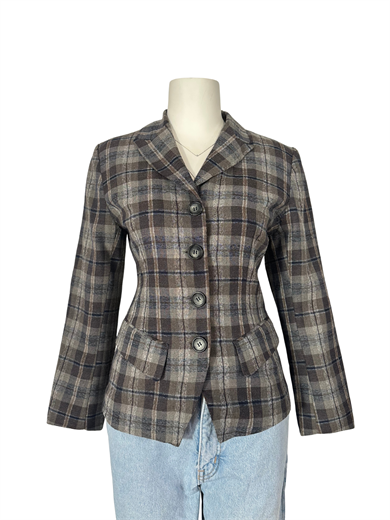EKOSE DESENLİ KLASİK BLAZER
