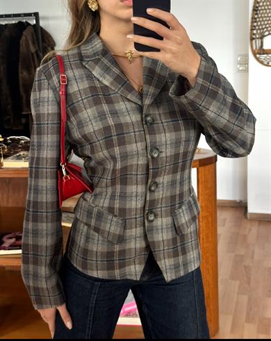 EKOSE DESENLİ KLASİK BLAZER