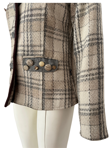 BEJ-GRİ YÜN BLAZER CEKET
