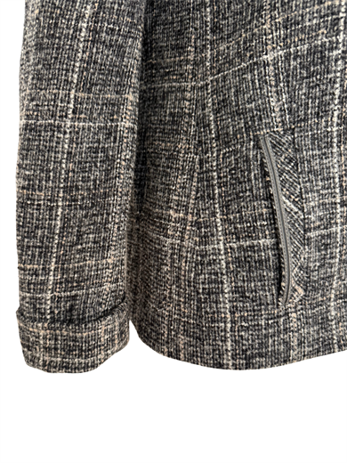 SİYAH-BEYAZ KARELİ DOKULU BLAZER CEKET