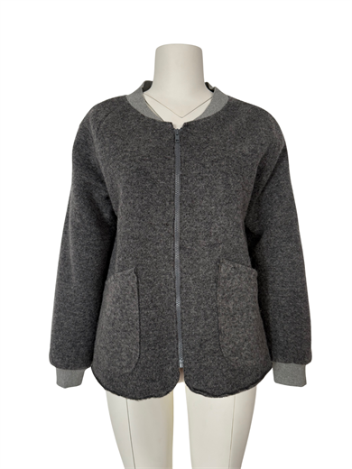 GRİ FERMUARLI BOMBER CEKET