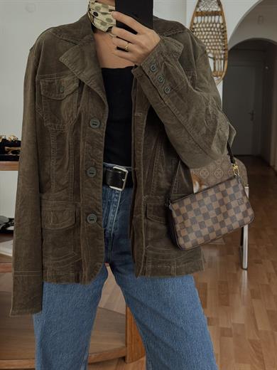HAKİ KADİFE BLAZER CEKET