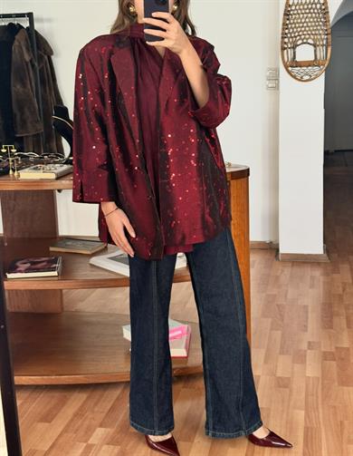 HERMANN LANGE KIRMIZI IŞILTILI BLAZER