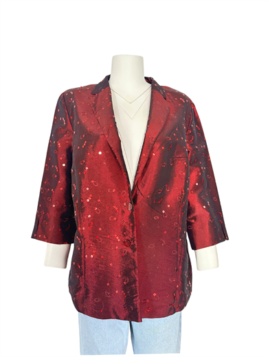 HERMANN LANGE KIRMIZI IŞILTILI BLAZER