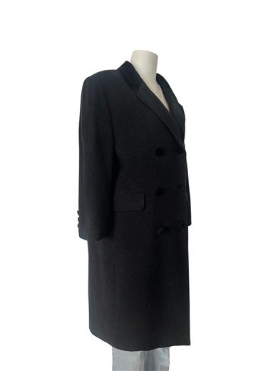 KADİFE YAKA ANTRASİT PALTO