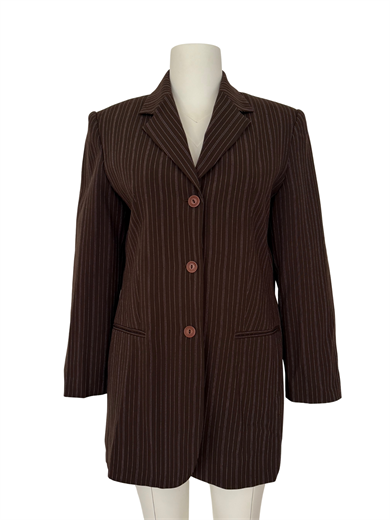 KAHVERENGİ ÇİZGİLİ BLAZER CEKET