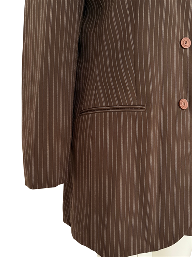 KAHVERENGİ ÇİZGİLİ BLAZER CEKET