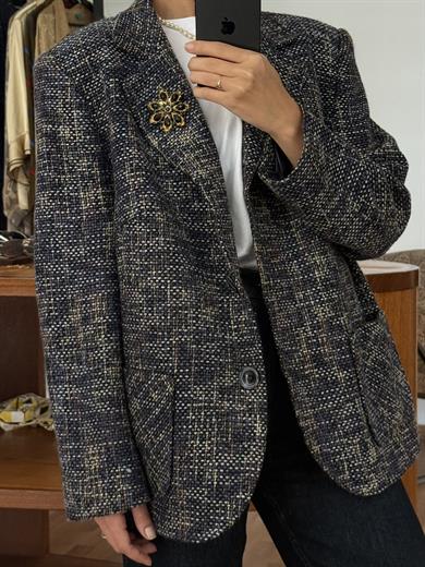 LACİVERT TÜVİT BLAZER CEKET