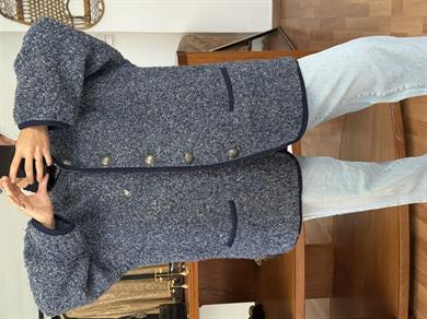 LACİVERT YÜN KARIŞIMLI HIRKA