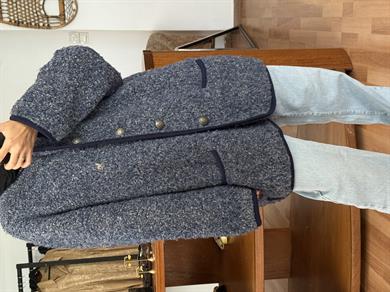 LACİVERT YÜN KARIŞIMLI HIRKA