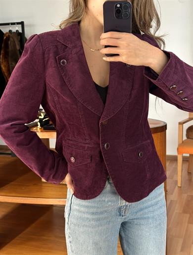 MÜRDÜM FİTİLLİ KADİFE BLAZER CEKET