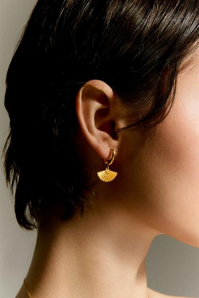 Yelpaze Küpe Mini - Altın Ton