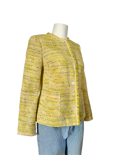 PASTEL SARI DOKULU BLAZER CEKET