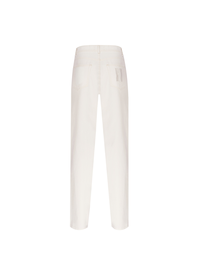 Perlé White Baggy High Waist Jeans