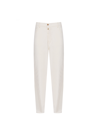 Perlé White Baggy High Waist Jeans