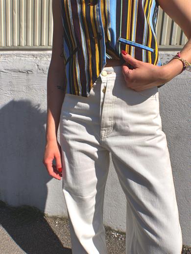 Perlé White Baggy High Waist Jeans