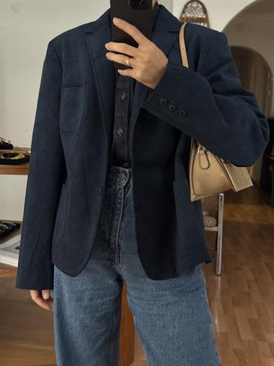 PETROL YEŞİLİ SÜET GÖRÜNÜMLÜ BLAZER CEKET