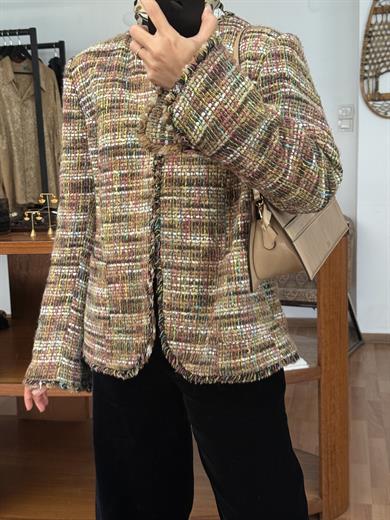 RENKLİ TÜVİT BLAZER CEKET