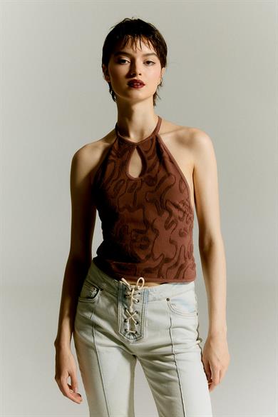 Sablé Kahve Crop Top