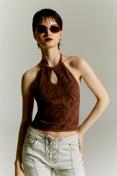 Sablé Kahve Crop Top