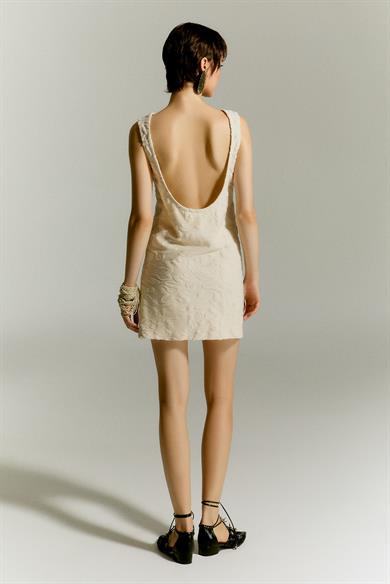 Sablé Bej Kısa Elbise