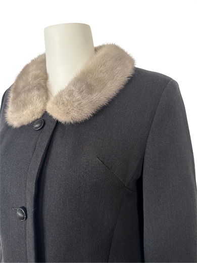 SİYAH KÜRK YAKA BLAZER CEKET