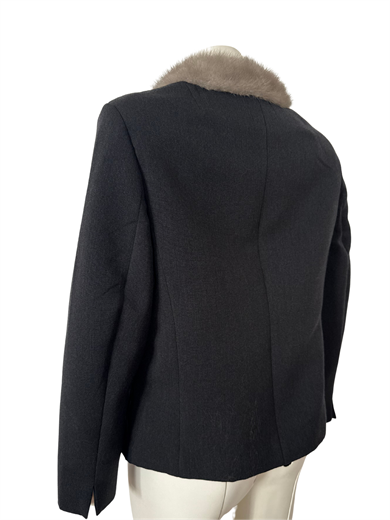 SİYAH KÜRK YAKA BLAZER CEKET